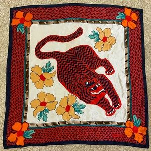 Carole Little Silk Multi-Colored “Tiger” Scarf